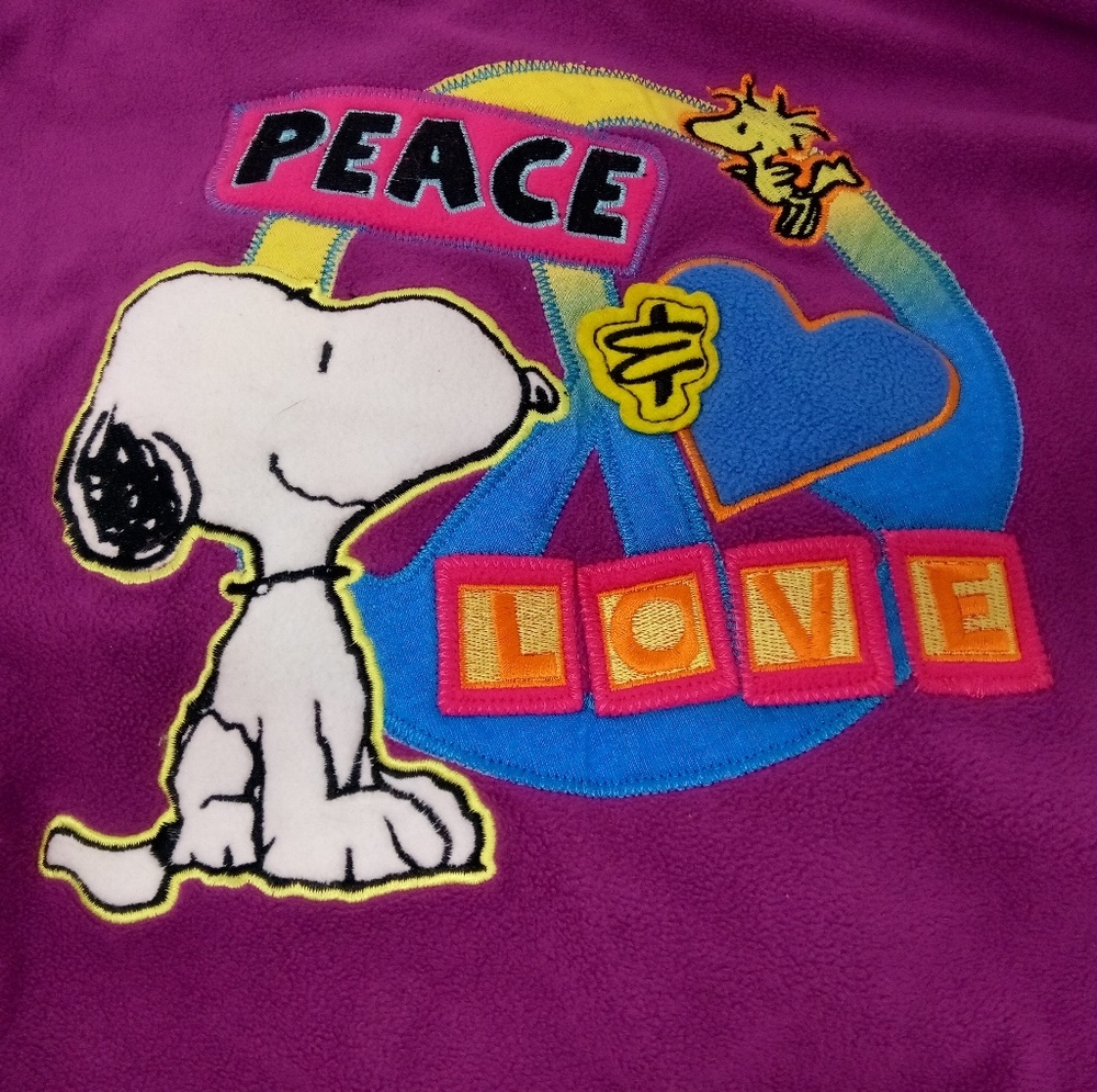 Snoopy purple pullover fleece hoodie